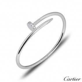 Cartier White Gold Diamond Juste Un Clou Bracelet Size 19 B6048719